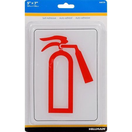 HILLMAN English White Fire Extinguisher Sign 7 in. H X 5 in. W, 6PK 848739